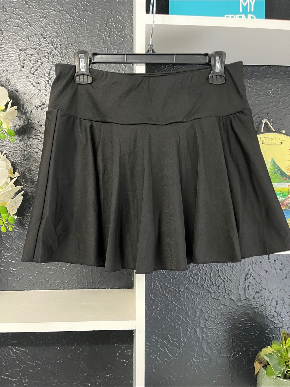 HALARA Black Circle Skater Skirt with Flared Hem Size XL